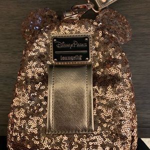 Loungefly Disney Mini Wristlet Backpack Rose Gold